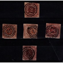 1851 - Danmark -  AFA 1 - Frimærke - Stemplet.